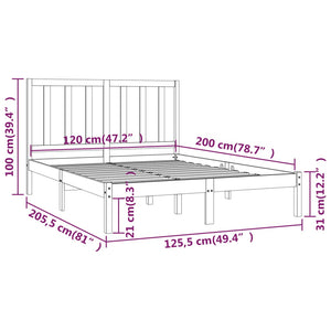 vidaXL Bed Frame without Mattress Honey Brown Solid Wood Pine 120x200 cm