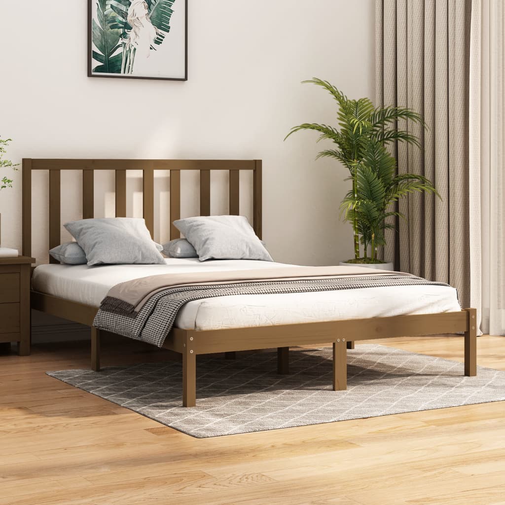 vidaXL Bed Frame without Mattress Honey Brown Solid Wood Pine 120x200 cm