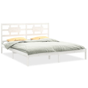 vidaXL Bed Frame without Mattress White 200x200 cm Solid Wood