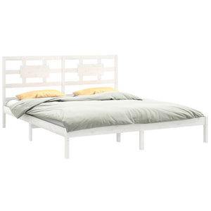 vidaXL Bed Frame without Mattress White 200x200 cm Solid Wood