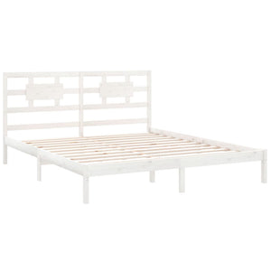 vidaXL Bed Frame without Mattress White 200x200 cm Solid Wood