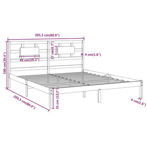 vidaXL Bed Frame without Mattress White 200x200 cm Solid Wood