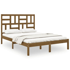 vidaXL Bed Frame without Mattress Honey Brown Solid Wood 120x200 cm