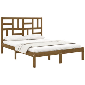 vidaXL Bed Frame without Mattress Honey Brown Solid Wood 120x200 cm