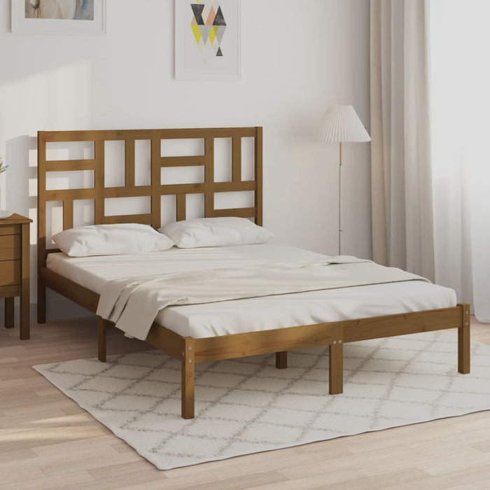 vidaXL Bed Frame without Mattress Honey Brown Solid Wood 120x200 cm