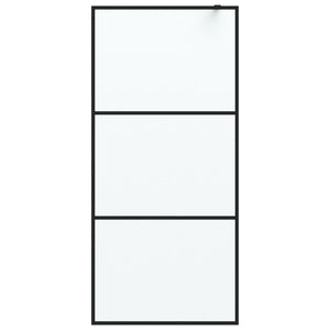 vidaXL Walk-in Shower Wall Black 90x195 cm Frosted ESG Glass