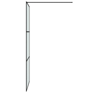 vidaXL Walk-in Shower Wall Black 90x195 cm Frosted ESG Glass