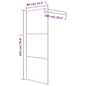 vidaXL Walk-in Shower Wall Black 80x195 cm Clear ESG Glass