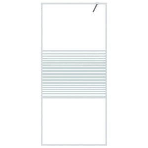 vidaXL Walk-in Shower Wall White 90x195 cm Clear ESG Glass