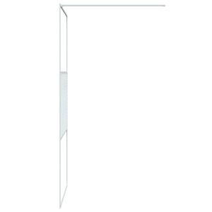 vidaXL Walk-in Shower Wall White 90x195 cm Clear ESG Glass