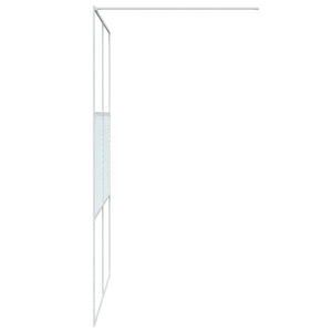 vidaXL Walk-in Shower Wall White 140x195 cm Clear ESG Glass