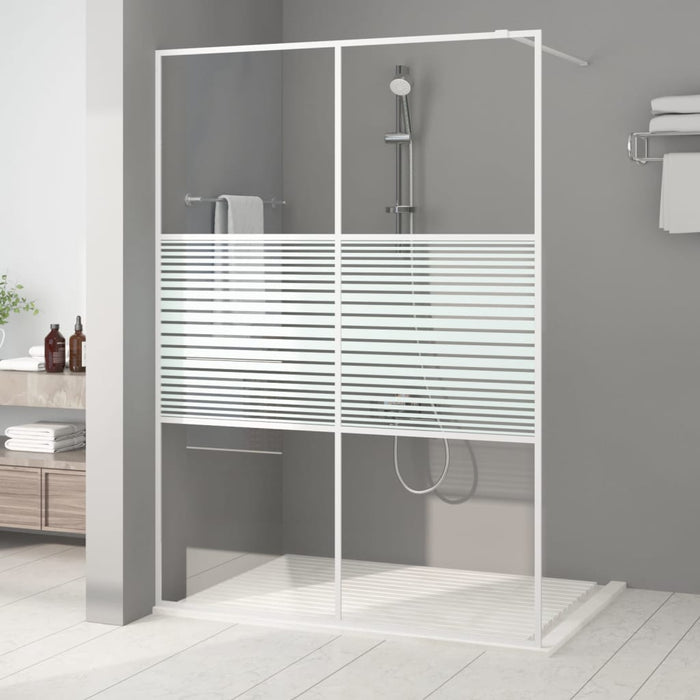 vidaXL Walk-in Shower Wall White 140x195 cm Clear ESG Glass