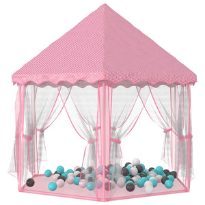 vidaXL Princess Play Tent with 250 Balls Pink 133x140 cm