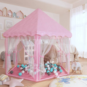 vidaXL Princess Play Tent with 250 Balls Pink 133x140 cm