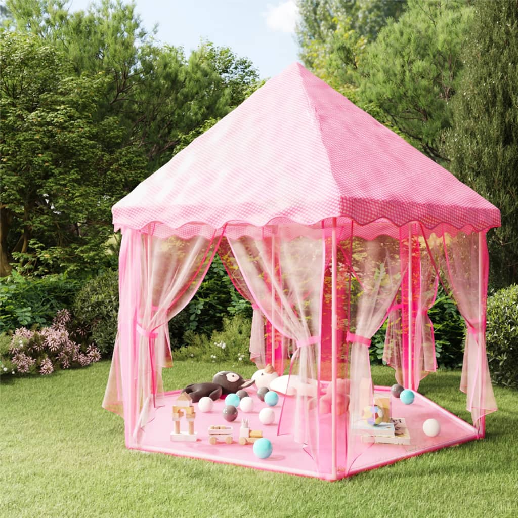 vidaXL Princess Play Tent with 250 Balls Pink 133x140 cm