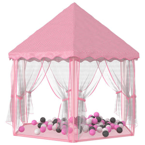 vidaXL Princess Play Tent with 250 Balls Pink 133x140 cm