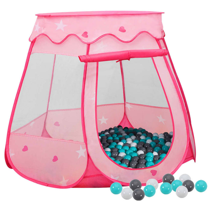 vidaXL Children Play Tent with 250 Balls Pink 102x102x82 cm