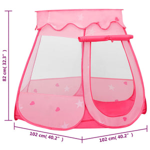 vidaXL Children Play Tent with 250 Balls Pink 102x102x82 cm