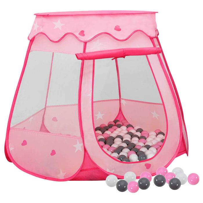 vidaXL Children Play Tent with 250 Balls Pink 102x102x82 cm