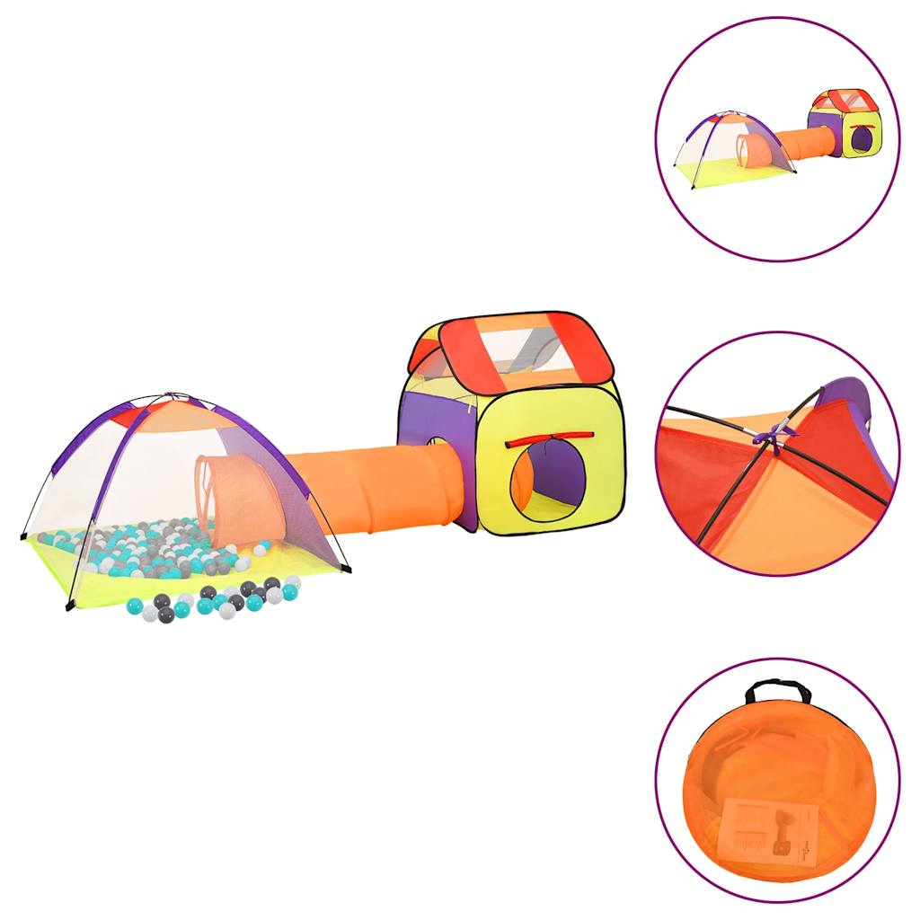 vidaXL Children Play Tent with 250 Balls Multicolour 338x123x111 cm