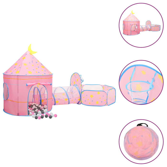 vidaXL Children Play Tent with 250 Balls Pink 301x120x128 cm