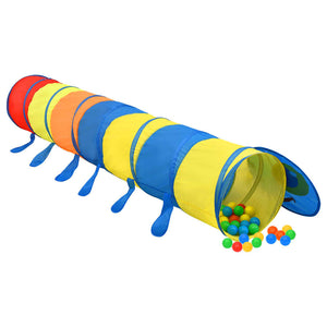 vidaXL Children Play Tunnel with 250 Balls Multicolour 245 cm Polyester