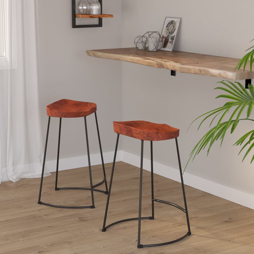 vidaXL Gavin Bar Stools 2 pcs 45x40x63 cm Solid Wood Mango