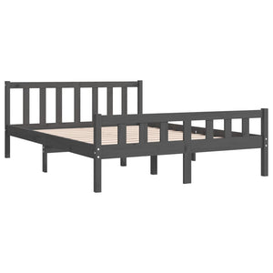 810661 vidaXL Bed Frame without Mattress Grey Solid Wood 140x190 cm