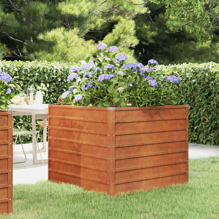 vidaXL Garden Raised Bed Rusty 100x100x77 cm Corten Steel