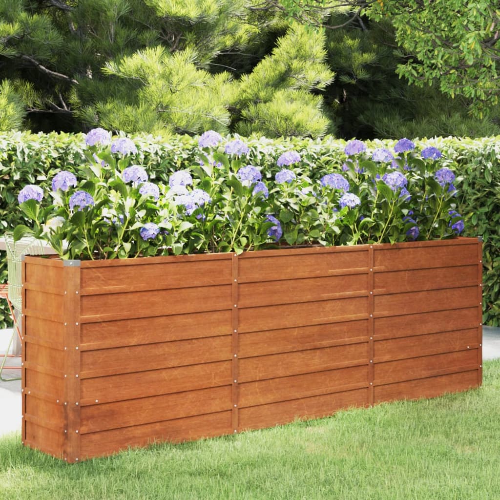 vidaXL Garden Raised Bed Rusty 240x40x77 cm Corten Steel