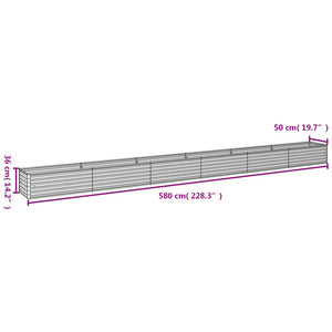 vidaXL Garden Raised Bed 580x50x36 cm Corten Steel