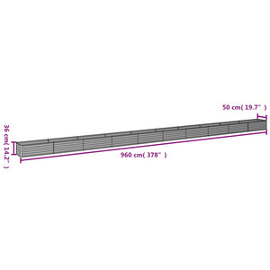vidaXL Garden Raised Bed 960x50x36 cm Corten Steel