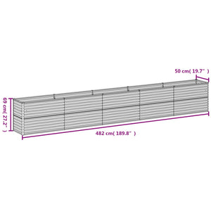 vidaXL Garden Raised Bed 482x50x69 cm Corten Steel