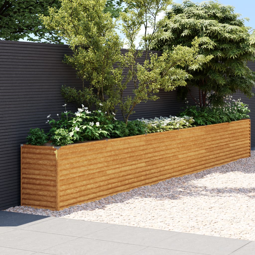 vidaXL Garden Raised Bed 578x50x69 cm Corten Steel