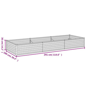 vidaXL Garden Raised Bed 291x100x36 cm Corten Steel