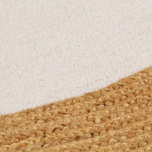 vidaXL Area Rug Braided White & Natural 150 cm Jute & Cotton Round