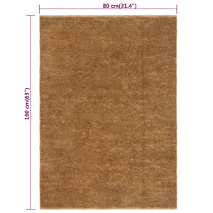 vidaXL Handmade Loop Pile Rug 80x160 cm Jute and Cotton