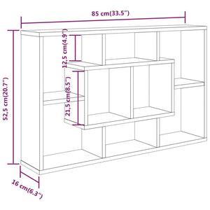 vidaXL Wall Shelf Black 85x16x52.5 cm Engineered Wood