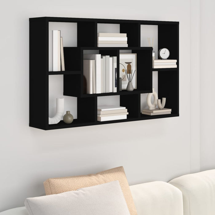 vidaXL Wall Shelf Black 85x16x52.5 cm Engineered Wood