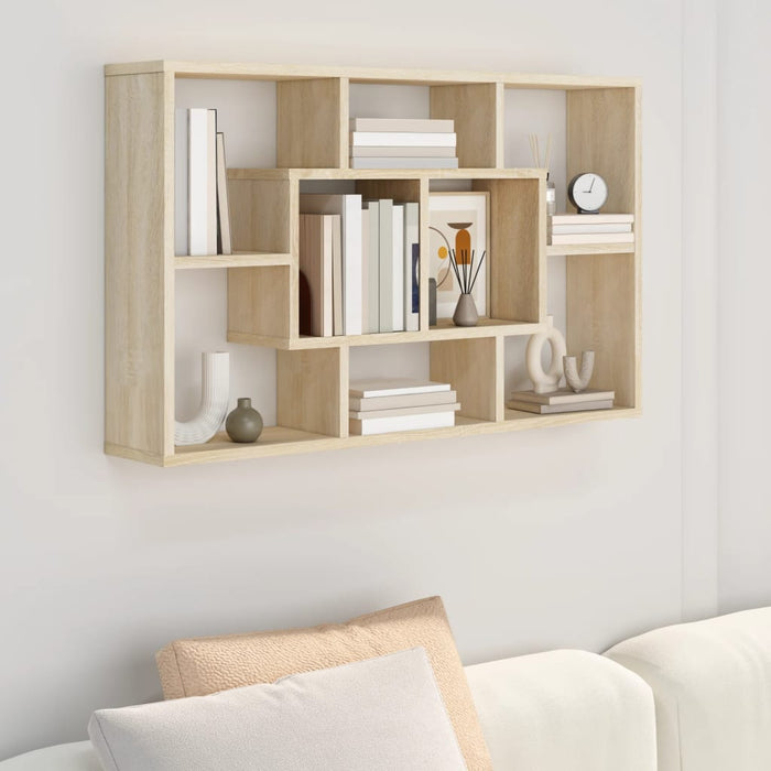 vidaXL Wall Shelf Sonoma Oak 85x16x52.5 cm Engineered Wood