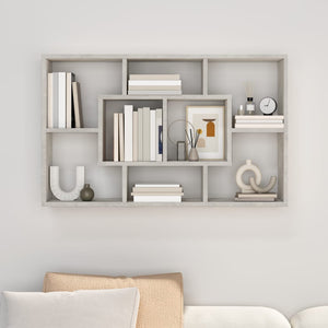 vidaXL Wall Shelf Concrete Grey 85x16x52.5 cm Engineered Wood