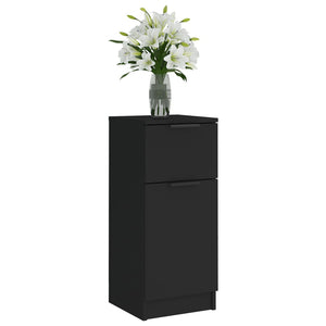 vidaXL Sideboards 2 pcs Black 30x30x70 cm Engineered Wood