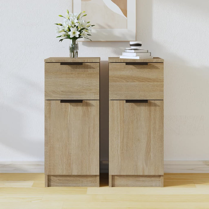 vidaXL Sideboards 2 pcs Sonoma Oak 30x30x70 cm Engineered Wood