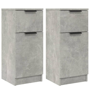 vidaXL Sideboards 2 pcs Concrete Grey 30x30x70 cm Engineered Wood