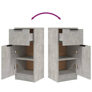 vidaXL Sideboards 2 pcs Concrete Grey 30x30x70 cm Engineered Wood