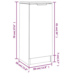 vidaXL Sideboards 2 pcs Black 30x30x70 cm Engineered Wood