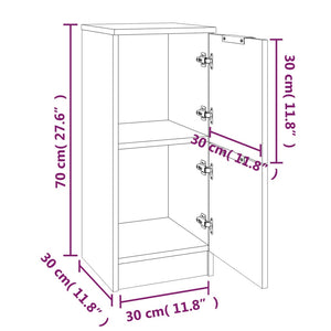 vidaXL Sideboards 2 pcs Black 30x30x70 cm Engineered Wood