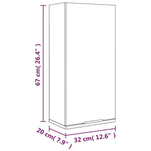 vidaXL Wall-mounted Bathroom Cabinet White 32x20x67 cm