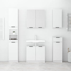 vidaXL Bathroom Mirror Cabinet High Gloss White 64x20x67 cm