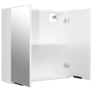 vidaXL Bathroom Mirror Cabinet High Gloss White 64x20x67 cm